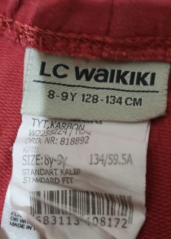 Kız Çocuk Kırmızı Tayt 128-134 cm LC Waikiki tayt - Görsel 2