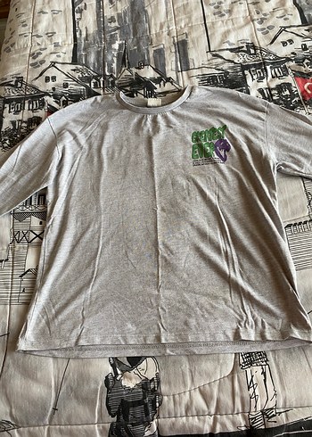 Gri Düğmeli Baskılı Erkek Tişört - Görsel 3