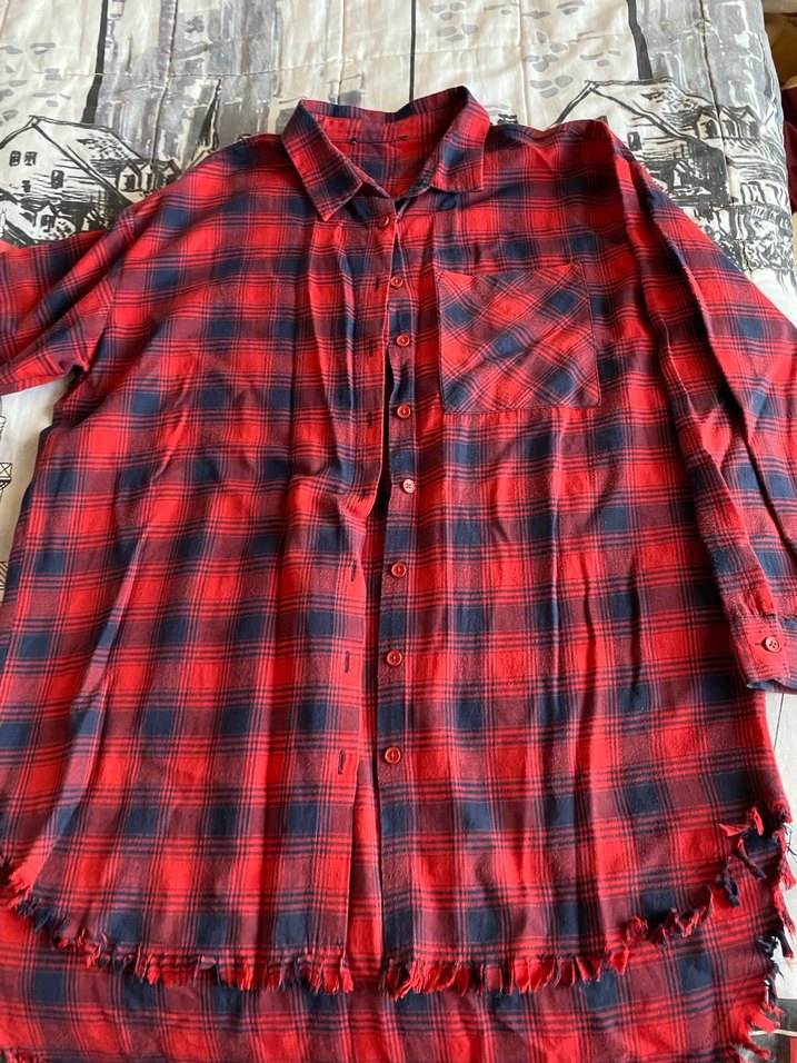 Düğmeli Kırmızı Midi Kadın Gömlek - Görsel 2