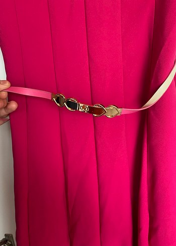 Midi boy pembe elbise - Görsel 3