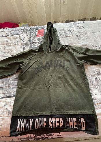 Erkek Khaki Kapüşonlu Uzun Kollu Sweatshirt - Görsel 2