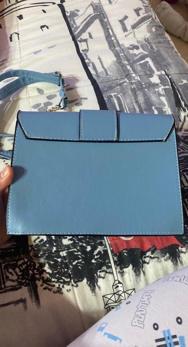 Mavi Deri Kadın Omuz Çantası - Görsel 2