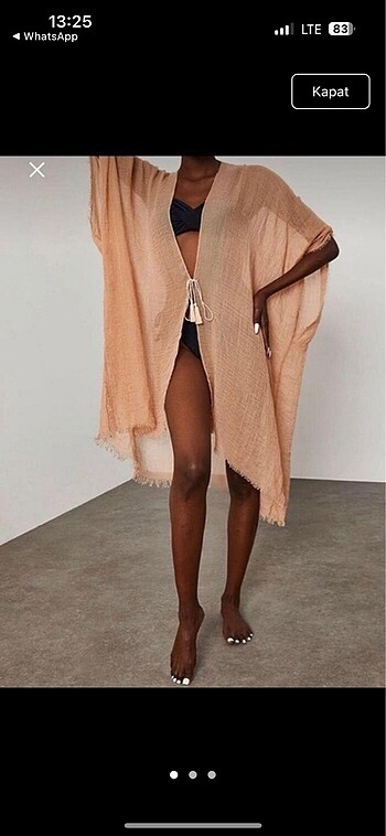 Pudra Açık Pareo Kimono