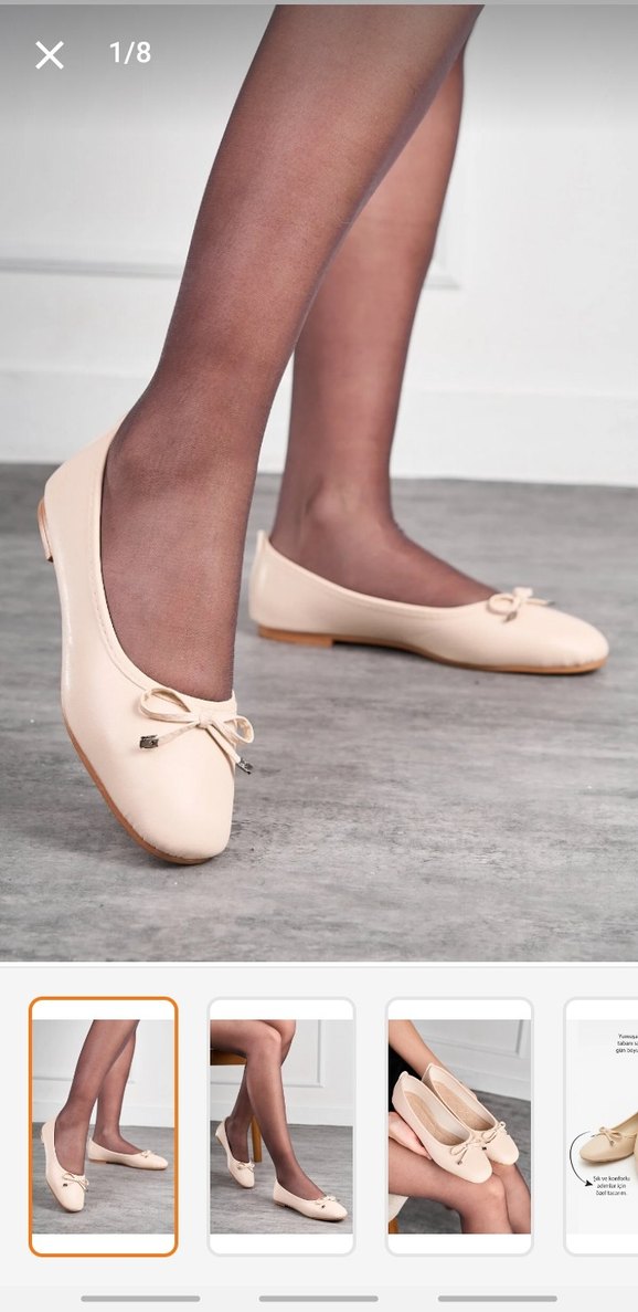 Bej Bağcıklı  Kadın Babet - Görsel 2