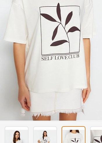 Beyaz Kadın Oversize Kısa Kollu Tişört - Görsel 3