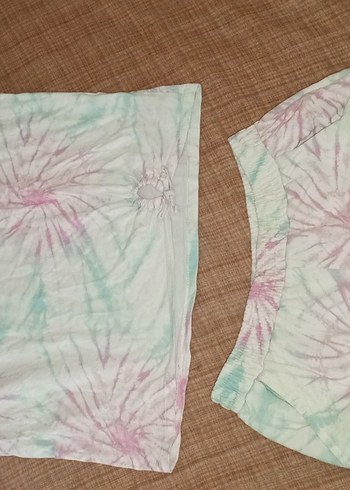 Kız Çocuk Batik Desenli Bol Kesim Tişört 11-12 yaş - Görsel 2