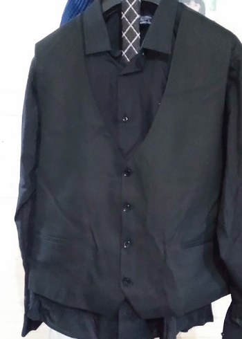 Düğmeli Siyah Erkek Takım Elbise Ceket - Görsel 4