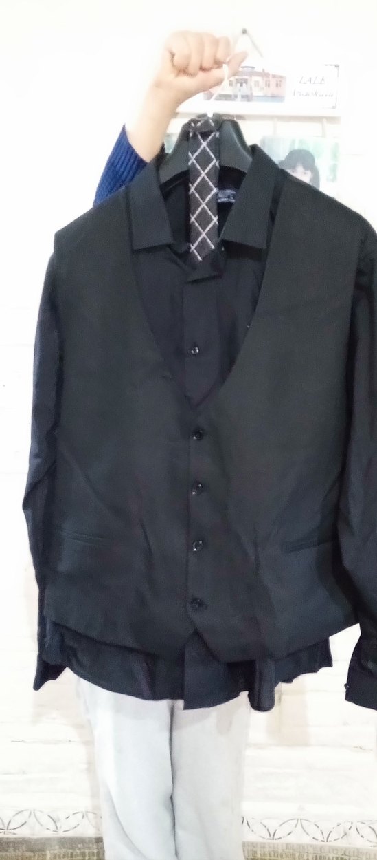 Düğmeli Siyah Erkek Takım Elbise Ceket - Görsel 4