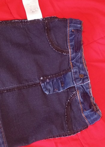 Düğmeli Mavi Denim Kız Eteği - Görsel 6