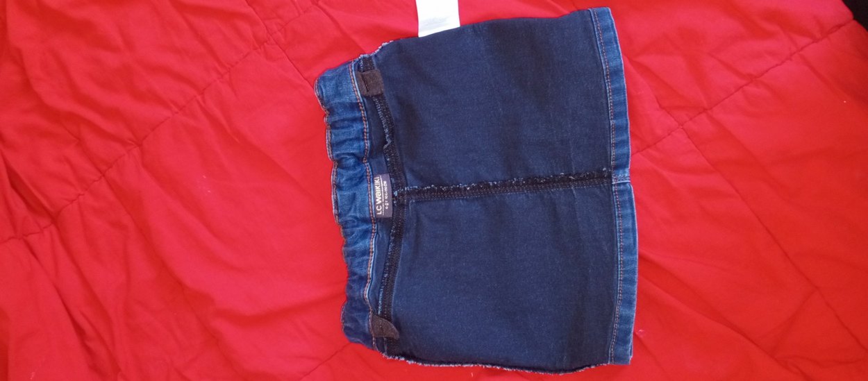 Düğmeli Mavi Denim Kız Eteği - Görsel 5