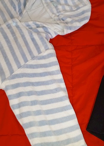 Kapüşonlu Gri Desenli Bebek Tulumu - Görsel 7