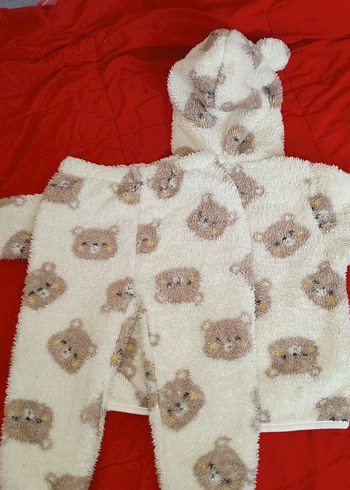 Bebek Kapüşonlu Peluş Mont - Görsel 6