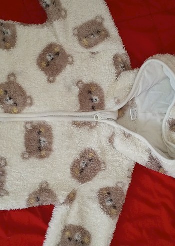 Bebek Kapüşonlu Peluş Mont - Görsel 5