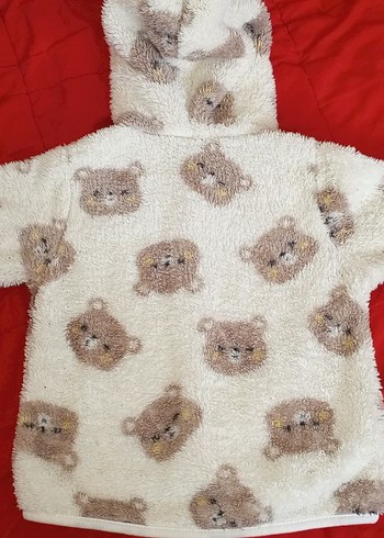 Bebek Kapüşonlu Peluş Mont - Görsel 4