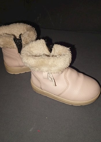 Bej Deri Kız Çocuk Kürklü Bot - Görsel 4