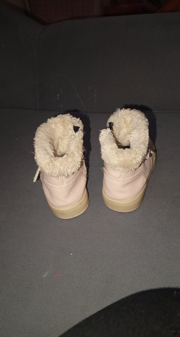 Bej Deri Kız Çocuk Kürklü Bot - Görsel 3