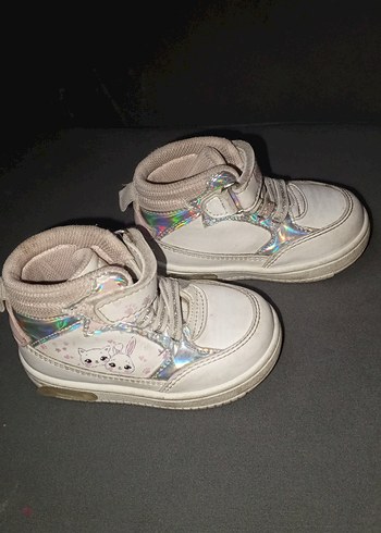 Kız Çocuk Bağcıksız beyaz pembe ortopedik ayakkabı spor ışıklı - Görsel 3