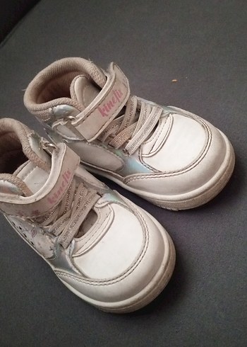 Kız Çocuk Bağcıksız beyaz pembe ortopedik ayakkabı spor ışıklı - Görsel 5