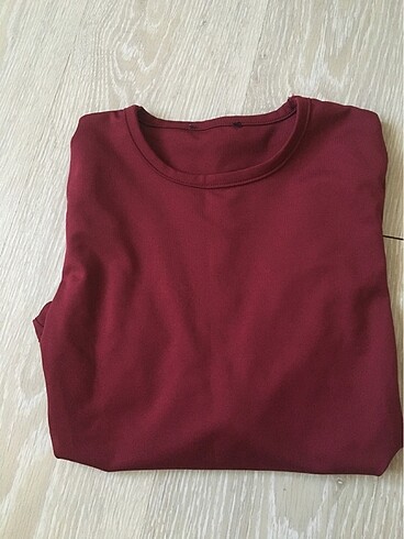 Uzun kollu bordo bluz