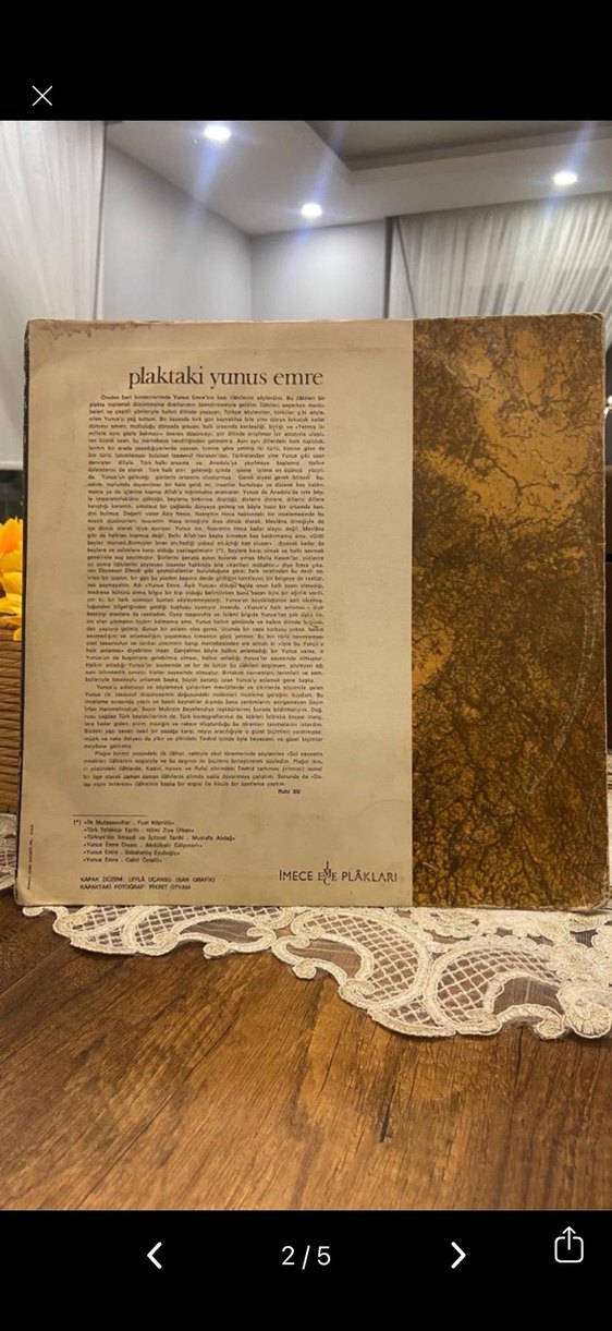 Yunus Emre Ruhi Su 1972 dönem plağı - Görsel 2