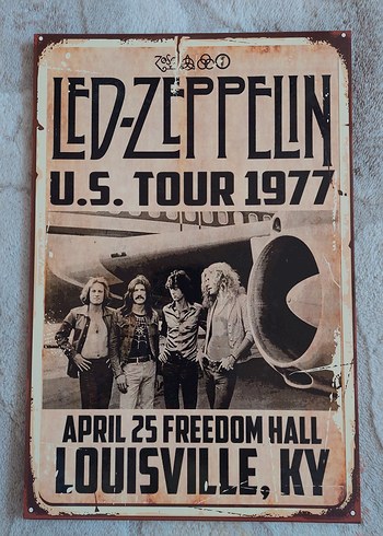 Led Zeppelin 1977 ABD Turu Sert Kalıp Poster