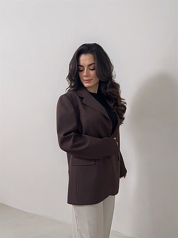 ACI KAHVE OVERSİZE BLAZER CEKET