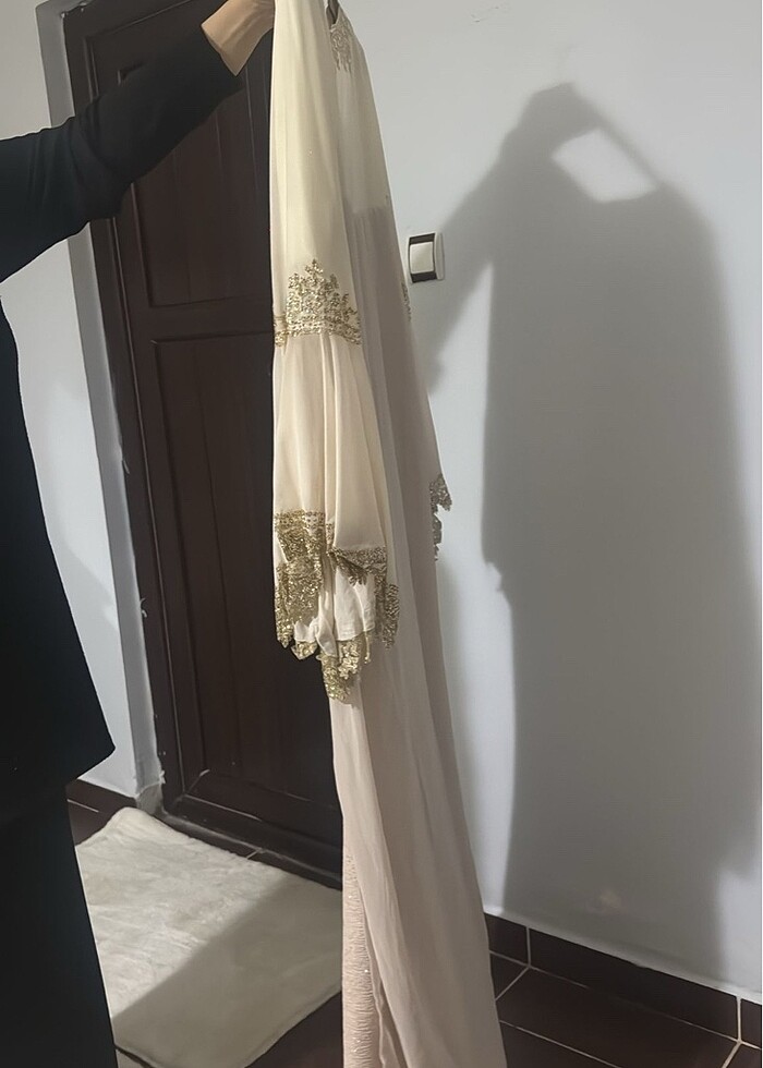 Bej tesettür abiye  - Görsel 3