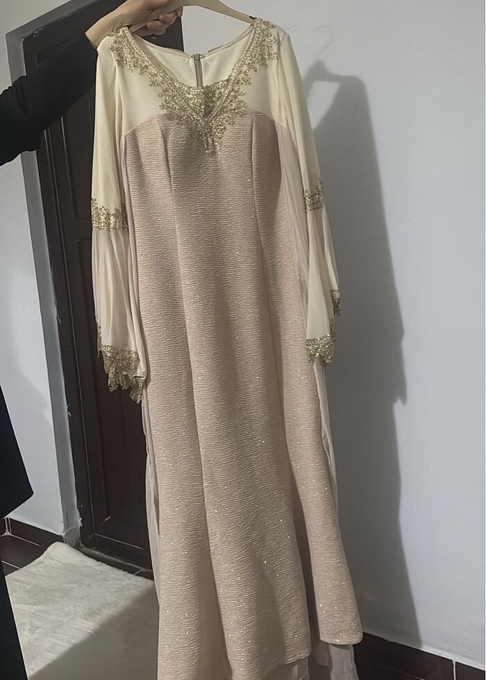 Bej tesettür abiye  - Görsel 2