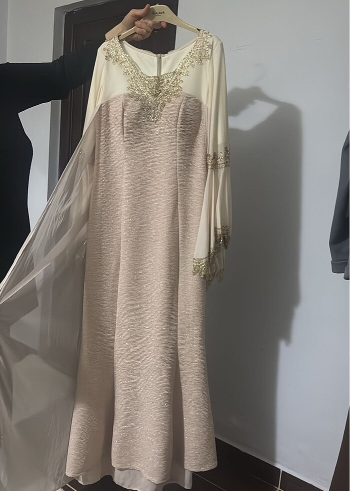 Bej tesettür abiye  - Görsel 5