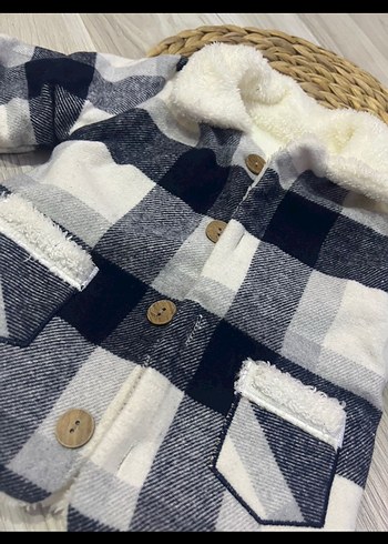 Diğer Peluş Detaylı Erkek Çocuk Ekose Ceket