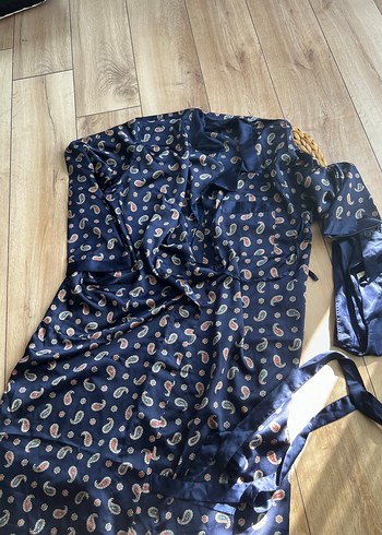 Bohem Tarzı Uzun Lacivert Erkek  Pijama Takımı - Görsel 2