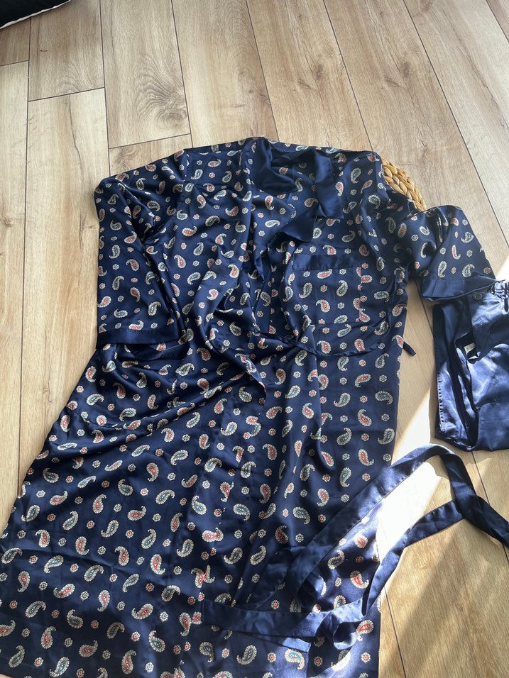 Bohem Tarzı Uzun Lacivert Erkek  Pijama Takımı - Görsel 2