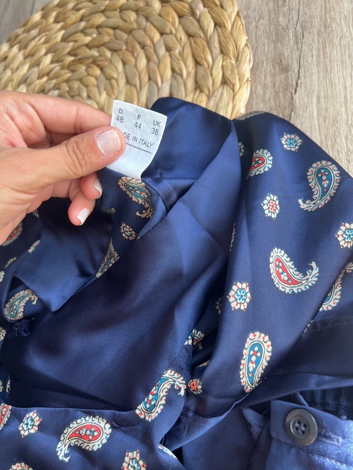 Bohem Tarzı Uzun Lacivert Erkek  Pijama Takımı - Görsel 5