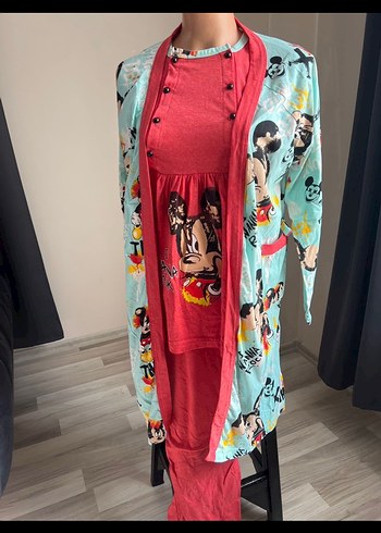 Renkli Uzun Kollu Rahat Kadın Lohusa Pijama Takımı
