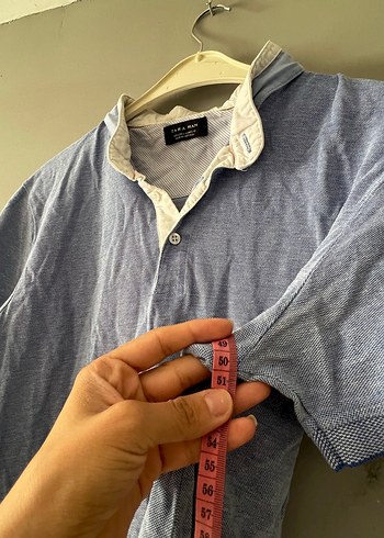 Mavi Gri Keten Erkek Polo Tişört