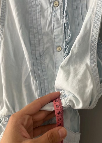 LC Waikiki Kadın için Mavi Batik Desenli Denim Tulum