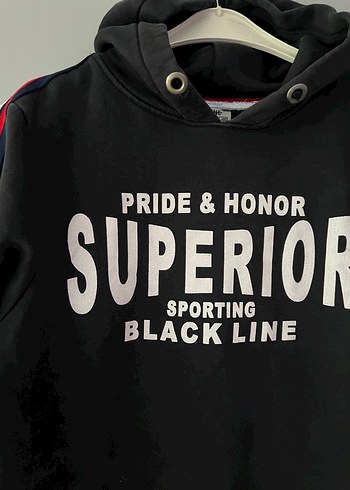 s Beden Siyah Erkek Spor Sweatshirt Kapüşonlu
