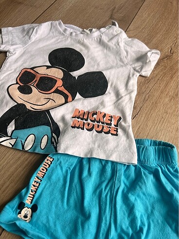 6 Ay Beden beyaz Renk Mickey Takım