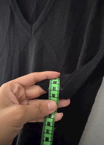 xl Beden siyah Renk Siyah V Yakalı Kadın Süveter