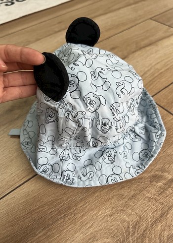 1-2 Yaş, 19 cm Beden Mavi Mickey Desenli Bebek Önlüğü