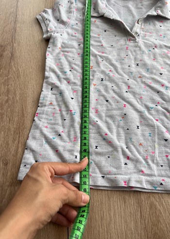 Kız Çocuk Gri Kısa Kollu Desenli Gömlek - Görsel 3