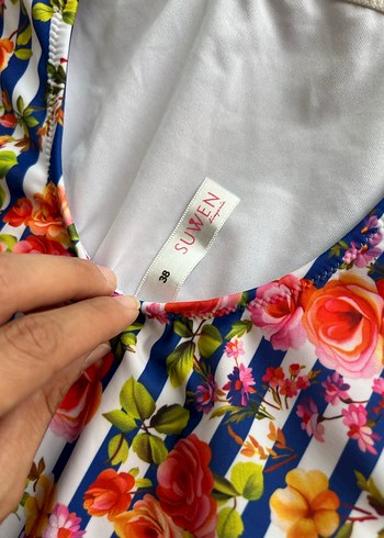 Çiçekli,, İnce Askılı Kadın Mayo - Görsel 3