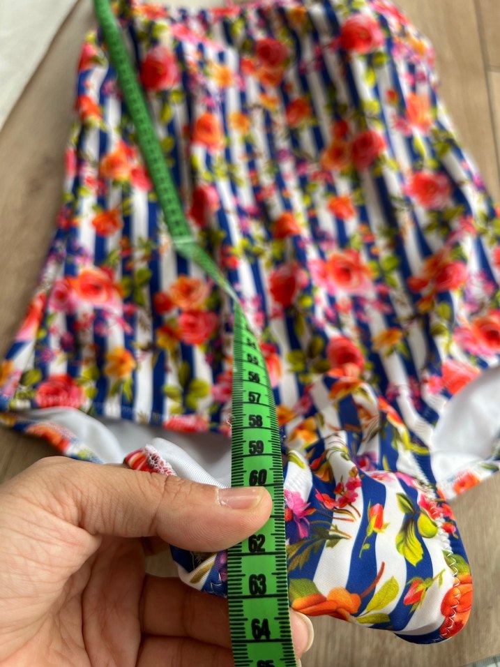 Çiçekli,, İnce Askılı Kadın Mayo - Görsel 4