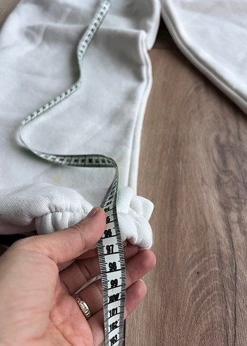 Siyah Şeritli Beyaz Rahat erkek Eşofman Altı - Görsel 6