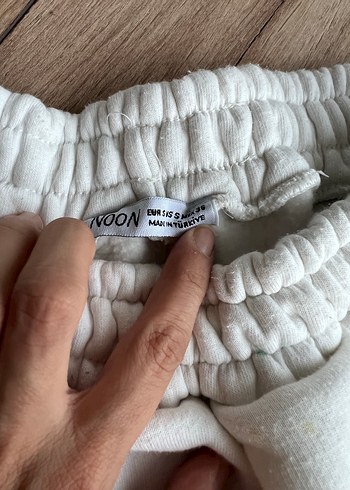 Siyah Şeritli Beyaz Rahat erkek Eşofman Altı - Görsel 3