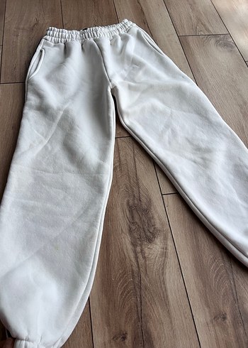 Siyah Şeritli Beyaz Rahat erkek Eşofman Altı - Görsel 2