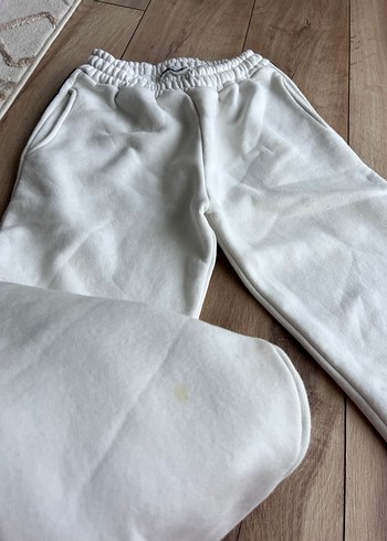 Siyah Şeritli Beyaz Rahat erkek Eşofman Altı - Görsel 5