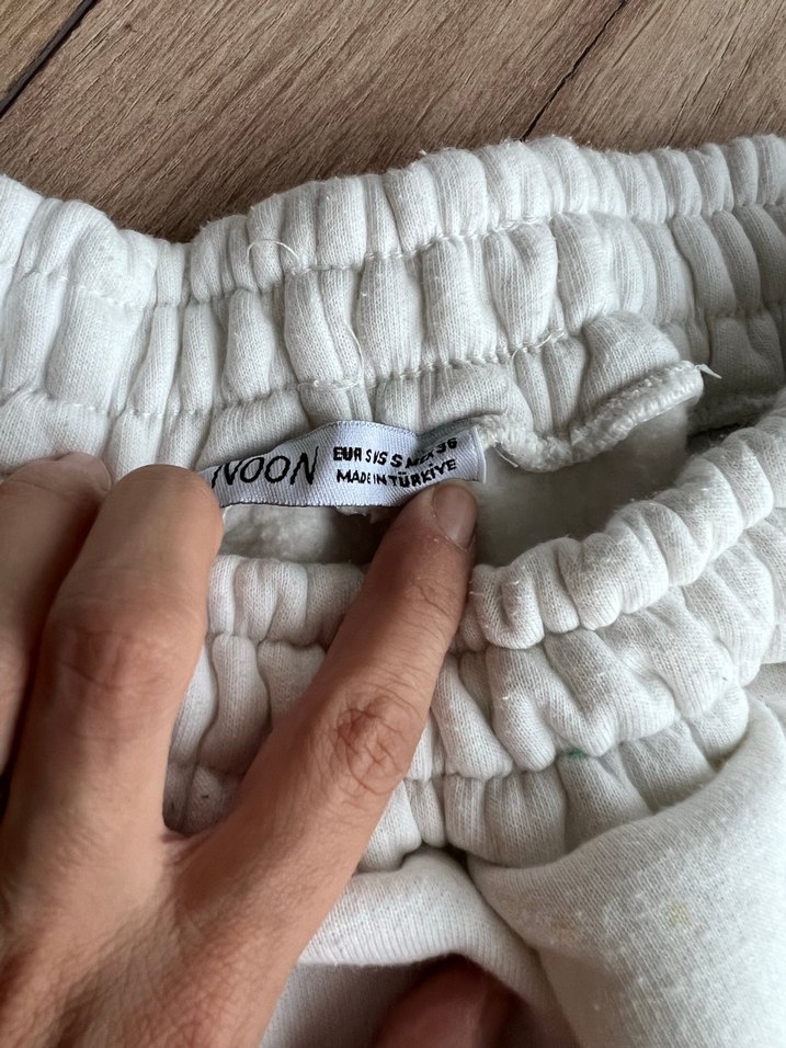 Siyah Şeritli Beyaz Rahat erkek Eşofman Altı - Görsel 3