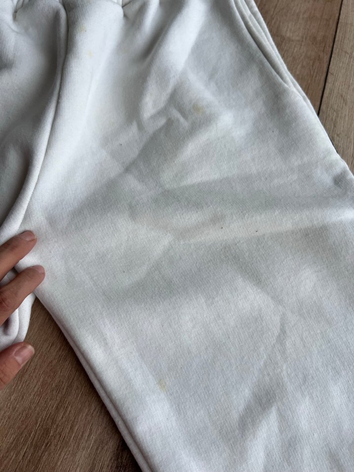 Siyah Şeritli Beyaz Rahat erkek Eşofman Altı - Görsel 4