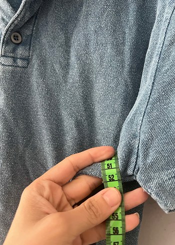 Mavi Denim Düğmeli Erkek Polo Tişört - Görsel 5